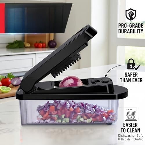 Pro-Series 10-in-1, 8 Blade Vegetable Chopper, Mandoline Slicer, Onion Mincer, Cutter, Dicer, Veggie Chopper with Con... - Image 2