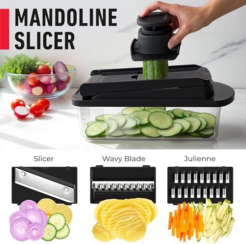Pro-Series 10-in-1, 8 Blade Vegetable Chopper, Mandoline Slicer, Onion Mincer, Cutter, Dicer, Veggie Chopper with Con... - Image 5