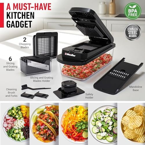 Pro-Series 10-in-1, 8 Blade Vegetable Chopper, Mandoline Slicer, Onion Mincer, Cutter, Dicer, Veggie Chopper with Con... - Image 6
