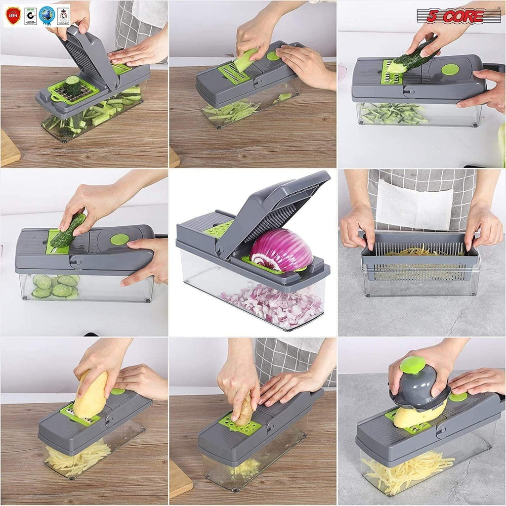 14 in 1 Mandoline Slicer Vegetable Cutter Chopper Multifunctional Veggie Chopper with Container, Onion Chopper, Chopp... - Image 3