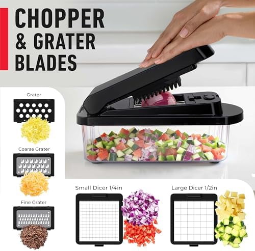 Pro-Series 10-in-1, 8 Blade Vegetable Chopper, Mandoline Slicer, Onion Mincer, Cutter, Dicer, Veggie Chopper with Con... - Image 4