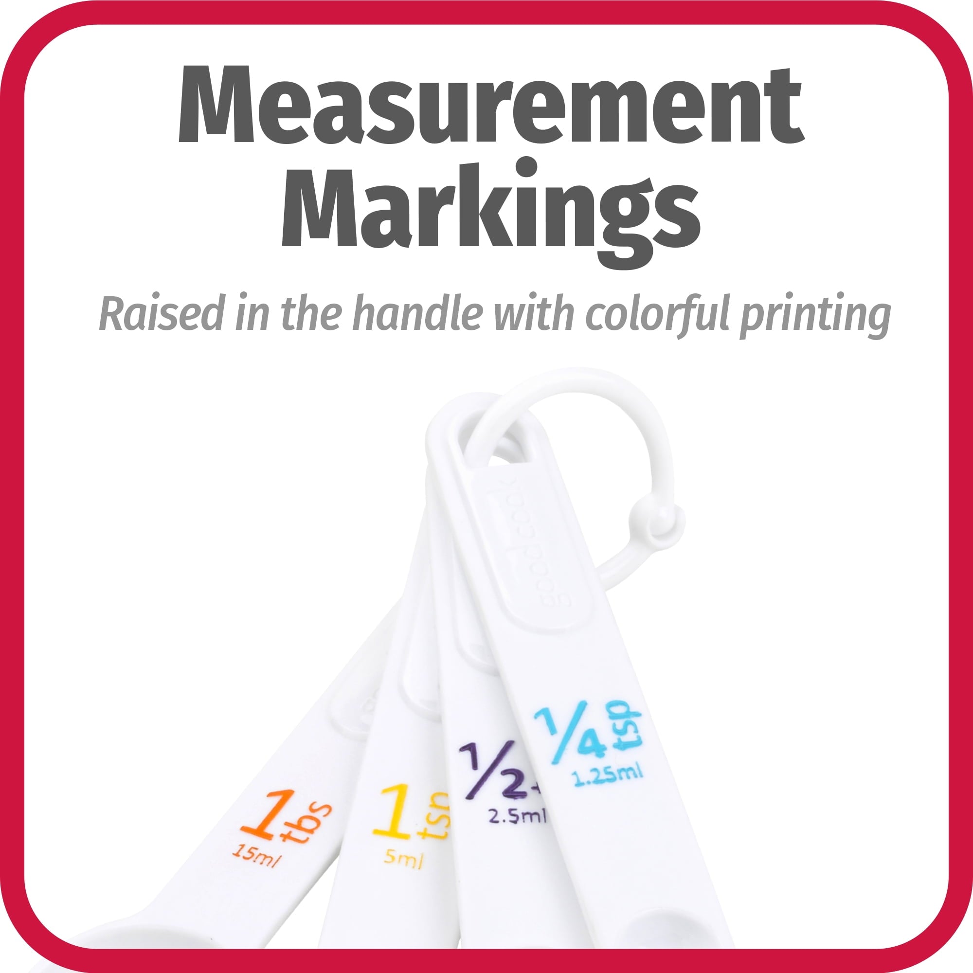(6 pack) Plastic Measuring Cup Set with Storage Ring, White, 4-Pieces - Image 5